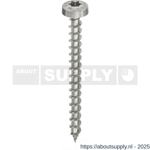 Heco-Topix-Plus RVS A2 spaanplaatschroef 3,0x30 mm rondkop T-Drive T 10 variabele voldraad blank glijcoating 200 stuks SKV-klein verpakking - S50802684 - afbeelding 1