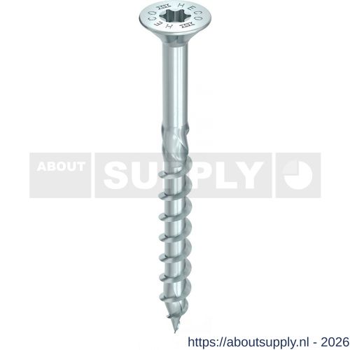 Heco-Topix-Plus spaanplaatschroef 5,0x80 mm platverzonken kop met freesholtes Heco-Drive HD 20 deeldraad verzinkt blauw A3K 200 stuks VARIANTA verpakking - S50803134 - afbeelding 1