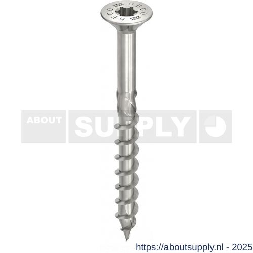 Heco-Topix-Plus RVS A2 houtbouwschroef 8,0x280 mm platverzonken kop met freesholtes Heco-Drive HD 40 deeldraad blank glijcoating 50 stuks VARIANTA verpakking - S50802309 - afbeelding 1