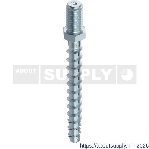 Heco Multi-Monti-Plus ST schroefstokanker 7,5x70 mm met metrisch buitendraad SW 10 zeskantkop verzinkt blauw A2K 50 stuks VARIANTA verpakking - S50802120 - afbeelding 1