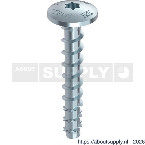 Heco Multi-Monti-Plus MS schroefanker montagerail 7,5x45 mm T-Drive T 30 verzinkt blauw A2K 100 stuks VARIANTA verpakking - S50802014 - afbeelding 1