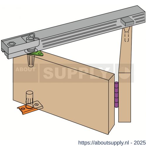 Henderson vouwdeurbeslag Bi-fold B20/4 verpakte set 2135 mm - S20301239 - afbeelding 1