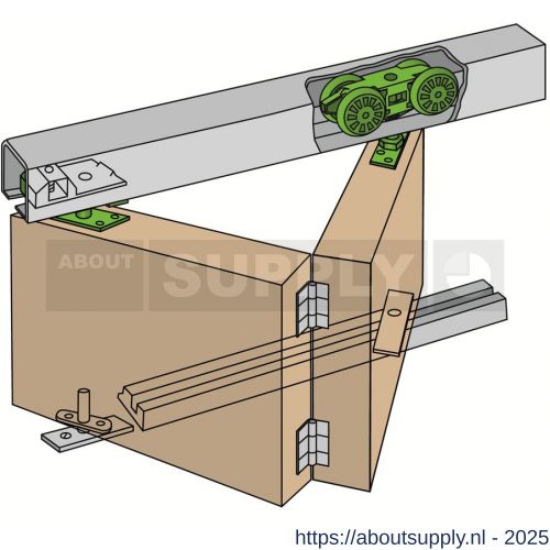 Henderson HF40/30 vouwdeurbeslag Husky Folding verpakte set 3000 mm staal 40 kg - S20300852 - afbeelding 1