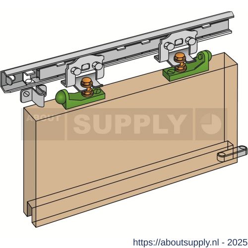 Henderson schuifdeurbeslag Marathon S6 verpakte set 1200-1500 mm 90 kg - S20301236 - afbeelding 1