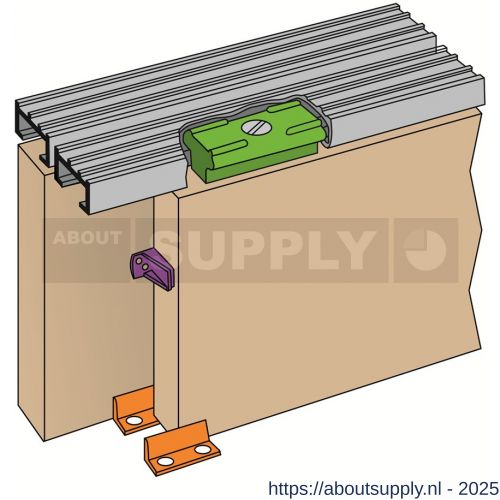 Henderson SS5/EU verpakte schuifdeurbeslag set Slipper 1500 mm 9 kg - S20300178 - afbeelding 1