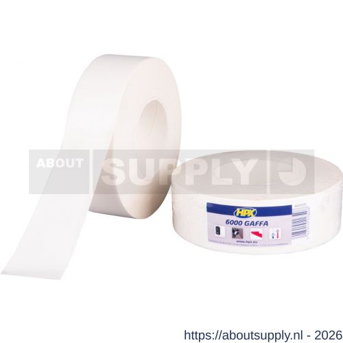 HPX Gaffer textiel montage 6000 tape wit 100 mm x 50 m - S51700185 - afbeelding 1