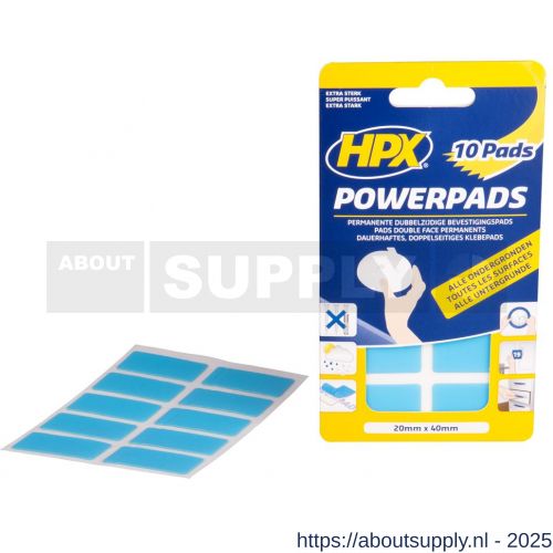 HPX dubbelzijdige bevestigingspads 10 stuks 20 mm x 40mm - S51700123 - afbeelding 1