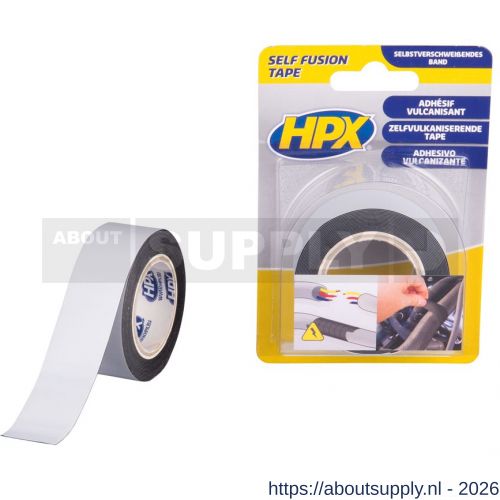 HPX zelfvulkaniserende reparatie tape zwart 25 mm x 3 m - S51700248 - afbeelding 1