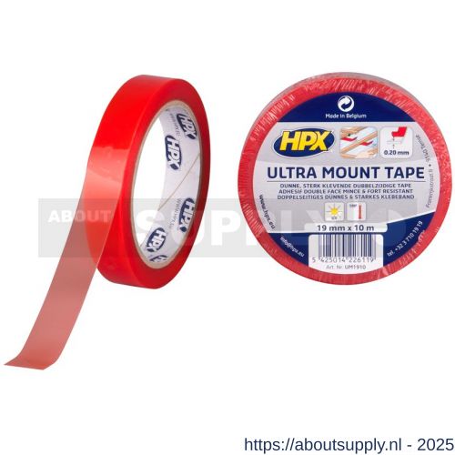 HPX Ultra Mount polyester bevestigingstape transparant 19 mm x 10 m - S51700142 - afbeelding 1