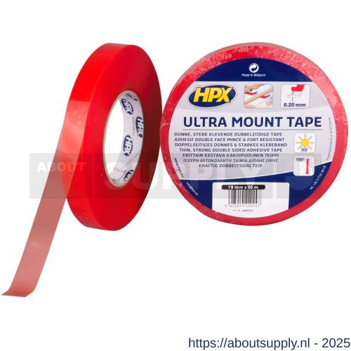 HPX Ultra Mount polyester bevestigingstape transparant 19 mm x 50 m - S51700143 - afbeelding 1