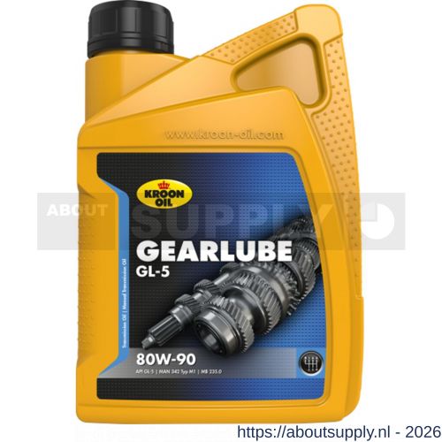Kroon Oil Gearlube GL-5 80W-90 handgeschakelde transmissie olie 1 L flacon - S21500656 - afbeelding 1