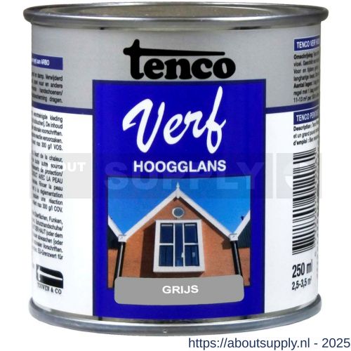 TencoVerf lakverf dekkend hoogglans grijs 0,25 L blik - S40710348 - afbeelding 1