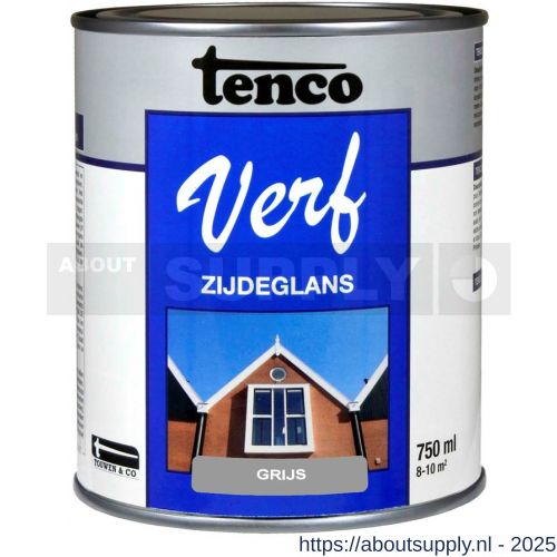 TencoVerf lakverf dekkend zijdeglans grijs 0,75 L blik - S40710363 - afbeelding 1