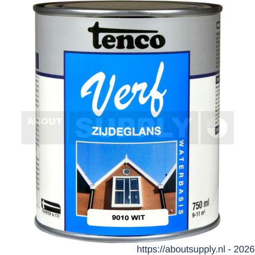 TencoVerf lakverf dekkend zijdeglans RAL 9010 wit 0,75 L blik waterbasis - S40710367 - afbeelding 1