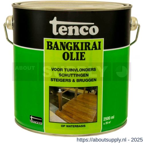 Tenco Bangkirai hardhoutolie waterbasis blank 2,5 L blik - S40710299 - afbeelding 1