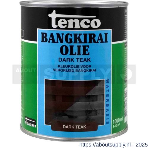 Tenco Bangkirai hardhoutolie waterbasis dark teak 1 L blik - S40710300 - afbeelding 1