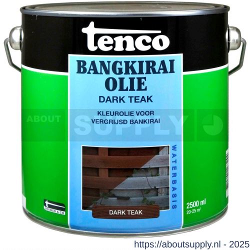 Tenco Bangkirai hardhoutolie waterbasis dark teak 2,5 L blik - S40710301 - afbeelding 1