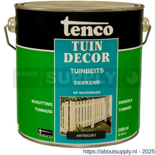 Tenco Tuindecor beits dekkend antraciet 2,5 L blik - S40710419 - afbeelding 1