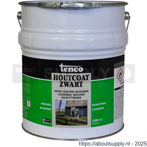 Tenco Houtcoat houtcoating teervrij zwart 10 L blik - S40710161 - afbeelding 1
