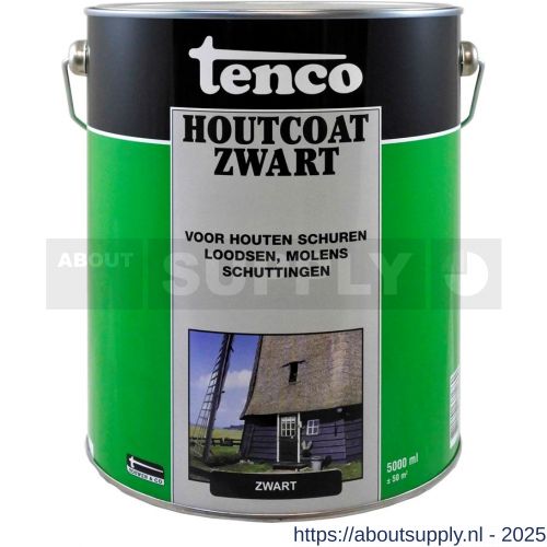 Tenco Houtcoat houtcoating teervrij zwart 5 L blik - S40710160 - afbeelding 1