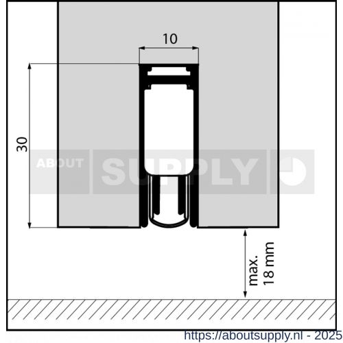Ellen automatische valdorpel geluidsdempend aluminium EM Ellen Matic Slim Soundproof 1028 - S51010340 - afbeelding 1