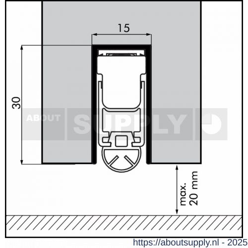 Ellen automatische valdorpel aluminium EM Ellen Matic Uni-Proof 1028 mm - S51010190 - afbeelding 1