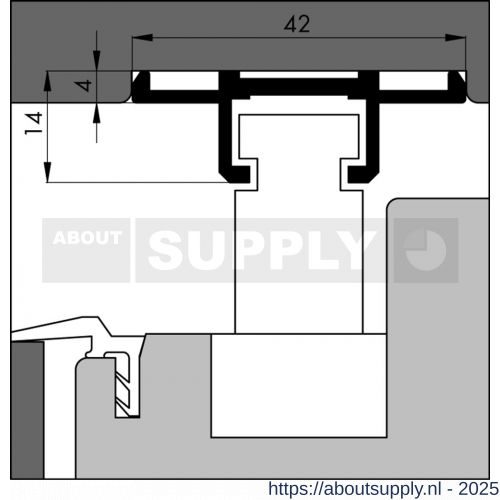 Ellen hefschuifdeur tochtprofiel aluminium ABRP 976 300 cm - S51010279 - afbeelding 1