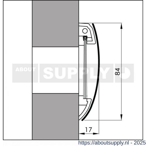 Ellen brievenbus afsluiter tochtklep met haarborstelrij RVS Inox - S51010269 - afbeelding 1