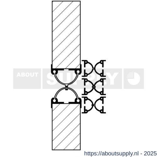Ellen tochtwering deurnaaldprofiel DNP PVC 55 mm 250 cm - S51010289 - afbeelding 1