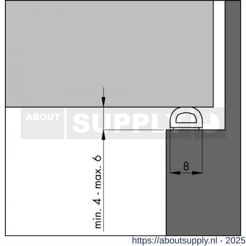 Ellen tochtprofiel tochtband zelfklevend EPDM D-ZW 7,5 m zwart grote kier - S51010262 - afbeelding 1