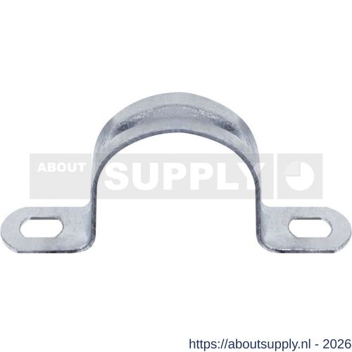 FM CM halve pijpbeugel dubbel gat buisdiameter 19 mm verzinkt - S40886027 - afbeelding 1