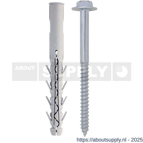 FM Tupp Heavy Duty plug 16x200 mm zeskantkop verzinkt - S40885622 - afbeelding 1
