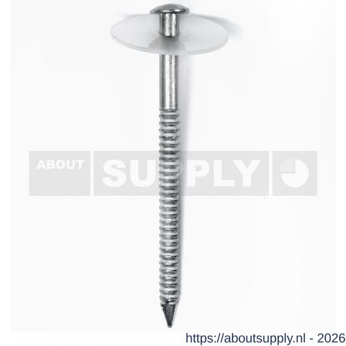 HJZ isolatienagel 5.3x100 mm bolle kop aluminium PVC ring 30 mm - S40870180 - afbeelding 1