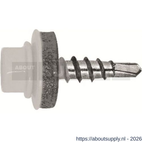 Index FS boorschroef 4.8x19 mm EPDM ring diameter 14 mm RAL 9010 verzinkt - S40901478 - afbeelding 1