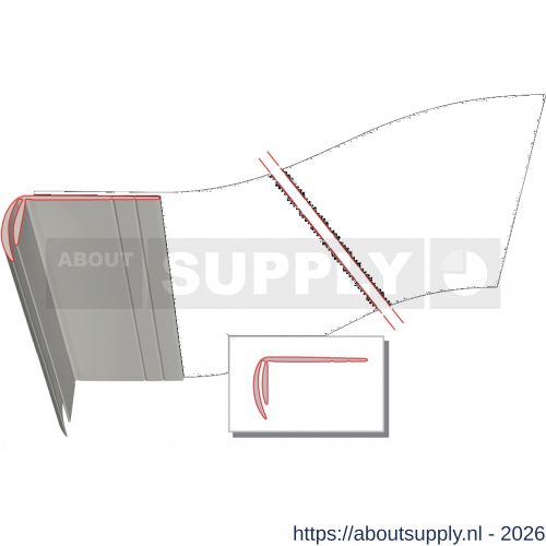Illbruck grijs hoekprofiel van zacht PVC met PVC slabbefolie 30 cm 25 m - S54025103 - afbeelding 1