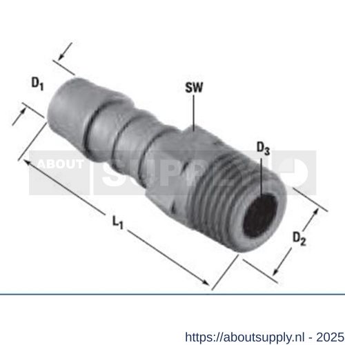 Norma slangverbinder koppeling Normaplast GES 10 R 1/4 inch - S11551760 - afbeelding 1