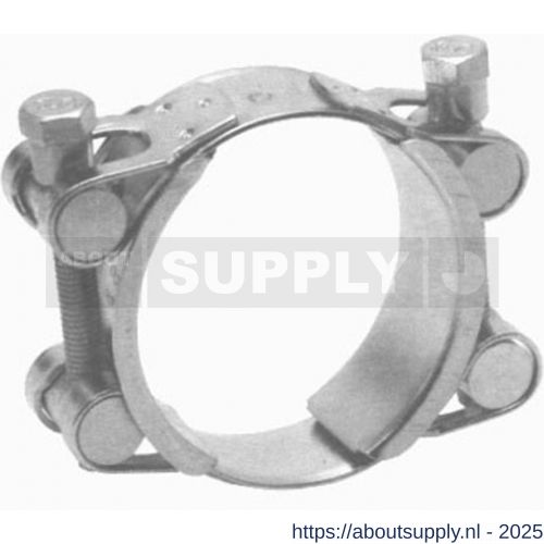 Groen Bevestigingsmaterialen zware slangklem Super M10 425-445 mm 2 delig W5 zuurvrij RVS 316 - S11551215 - afbeelding 1