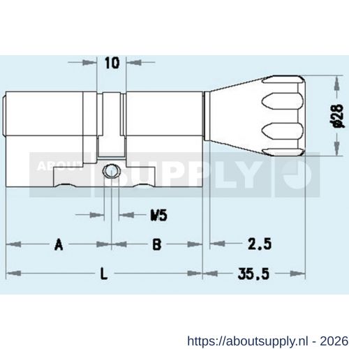 Yale 1000-serie Euro-profielcilinder – dubbel – 30/35-4 sleutels – messing gepolijst – blisthoeveelheid 1