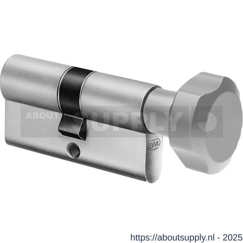 Evva profielcilinder dubbel knop TSC SKG** 66/K41=107 mm stiftsleutel conventioneel verschillend sluitend messing vernikkeld knopmodel AKN KZ - S22101099 - afbeelding 1