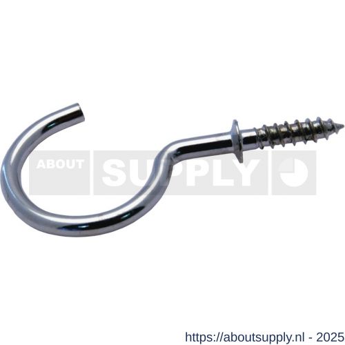 GebuVolco 021 schroefhaak met borst 2.40x20 mm ijzer vernikkeld - S50001475 - afbeelding 1