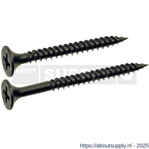 QZ 831 snelbouwschroef fijne draad type S trompetkop 4.2x55 mm Phillips PH 2 staal gehard gefosfateerd zwart - S50000185 - afbeelding 1