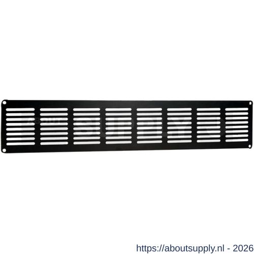 Nedco ventilatie vlak plintrooster 400x80 mm aluminium zwart - S24001824 - afbeelding 1