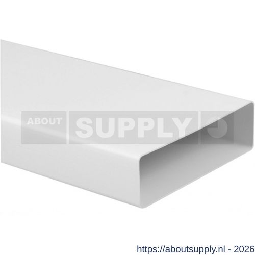 Nedco ventilatiebuis rechthoekig kunststof buisstuk 220x90 mm wit 1000 mm - S24002858 - afbeelding 1