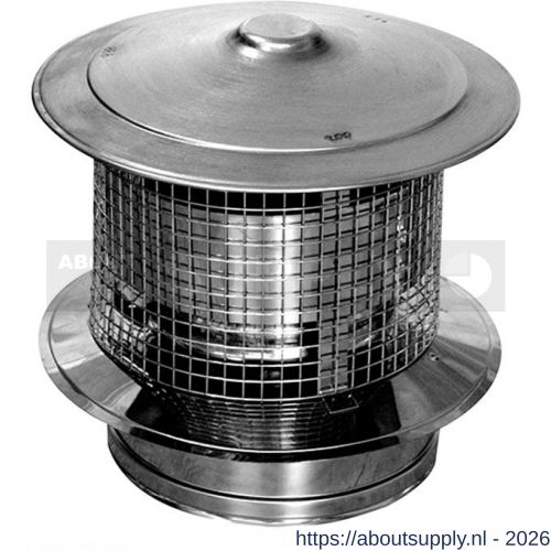 Nedco rookgasafvoer dubbelwandig 200 mm trekkap met gaas RAL 9004 - S24000479 - afbeelding 1