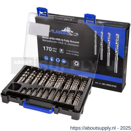 Labor KR013750 RoseBox metaalborenkoffer DIN 338 HSS-G geslepen 170-delig 1-10 mm x 0.5 mm doos - S50303896 - afbeelding 1