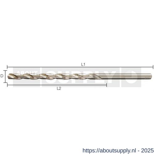Labor AP001200 metaalboor DIN 340 HSS-G geslepen 12.0x134/205 mm 5 stuks PVC zakje - S50301209 - afbeelding 1