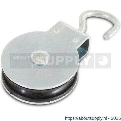 Dulimex DX 956-25E katrol enkel met draaibare haak polyamide wiel 25 mm elektrolytisch verzinkt per stuk gelabeld - S30204756 - afbeelding 1