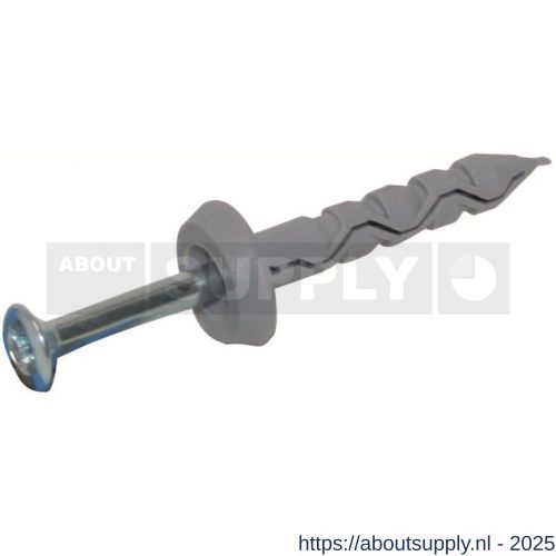 GB 07215 slagschroefnagel met kraagplug 5x50 mm 8x40 mm elektrolytisch verzinkt-nylon - S18000079 - afbeelding 1