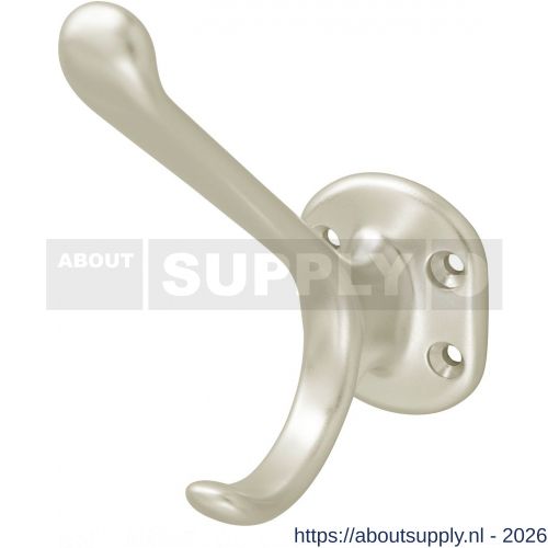 Hermeta 0026 garderobe hoed- en jashaak enkel nieuw zilver - S20100736 - afbeelding 1