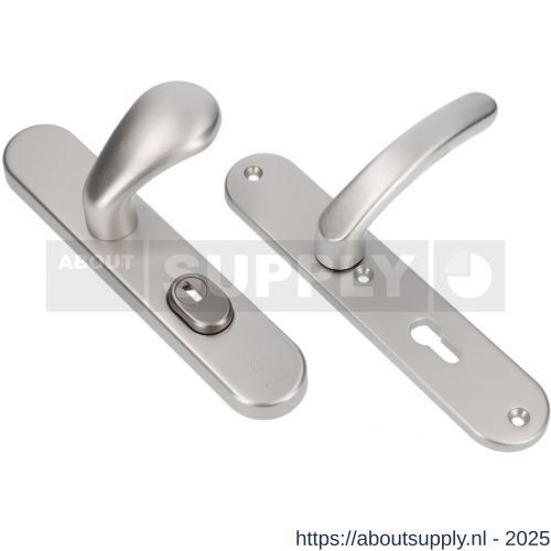 Ami VHB 250/15-173-378 KT veiligheids Rotaveer knop-kruk langschildgarnituur SKG*** kerntrekbeveiliging VHB 173 knop 378 Rota 250/50/15 buiten kerntrek KT 92 en binnen profielcilinder PC 92 F1 deurdikte 53-57 mm - S10901301 - afbeelding 1